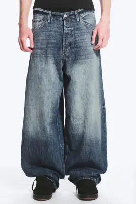Jean baggy ample taille mi-haute unisexe Astro - Board Blue - Medium Blue — photo 2