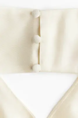 Crop top en satin avec dos nu - Beige clair — photo 5