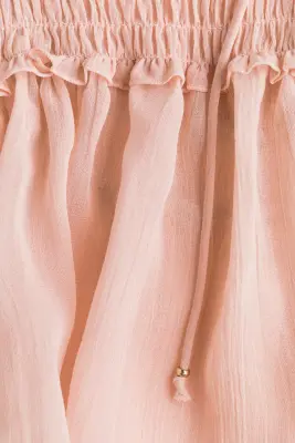 Blouse péplum à manches bouffantes - Rose clair — photo 4