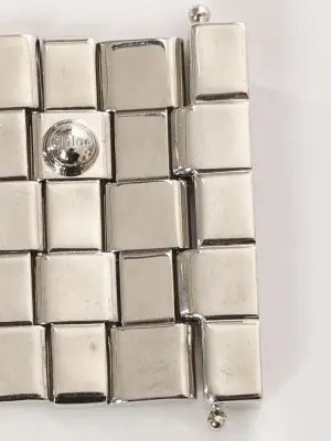 Bracelet manchette TILLY damier en argent Prix boutique $515 Taille S/M — photo 3