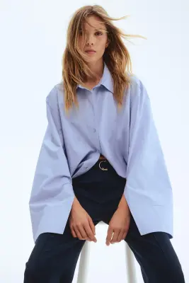 Pantalon évasé avec ceinture - Bleu marine — photo 2