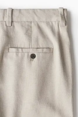 Pantalon Relaxed Fit en lin mélangé - Beige — photo 2