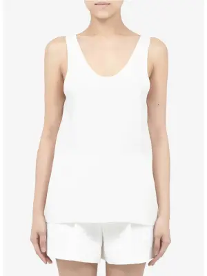 Débardeur ICONIC en crêpe de soie blanc ivoire Px boutique 390€ Taille 40 — photo 3