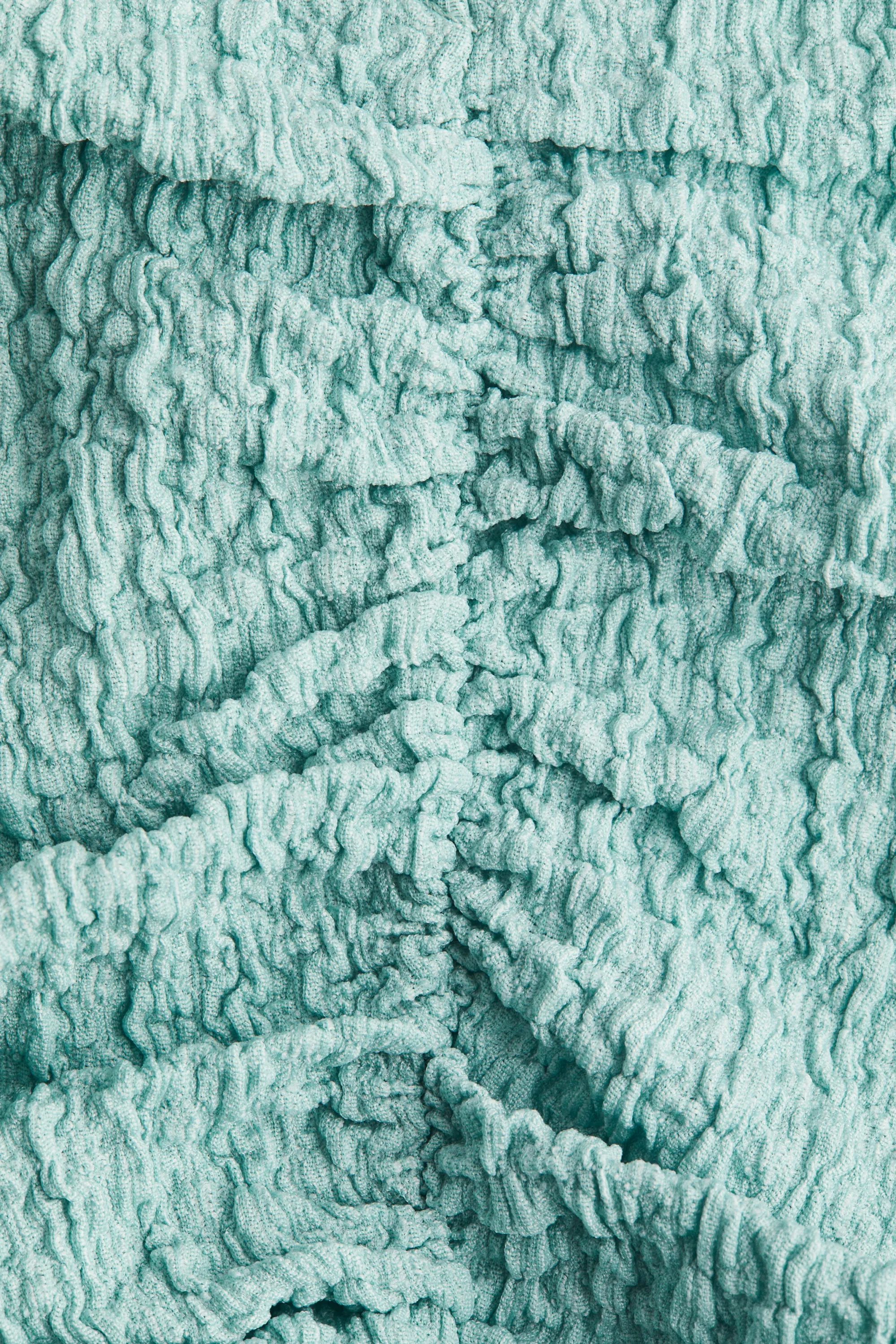 Top texturé à effet drapé - Turquoise clair