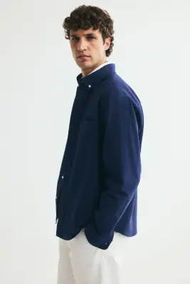 Chemise Oxford Regular Fit - Bleu foncé — photo 4