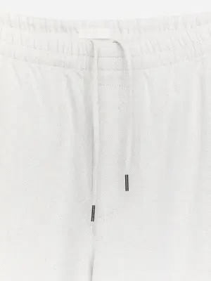Pantalon ample en coton et lin - Blanc cassé — photo 4