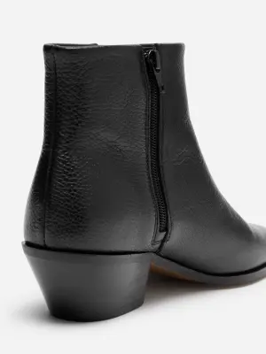 Bottines en cuir - Noir — photo 4