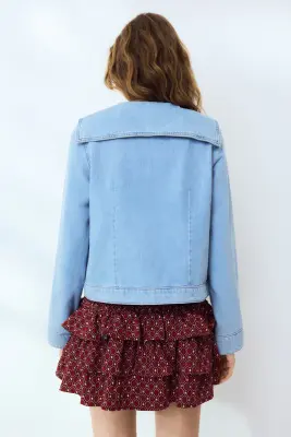 Veste à nouer en denim - Bleu denim clair — photo 3
