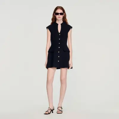Robe courte boutonnée