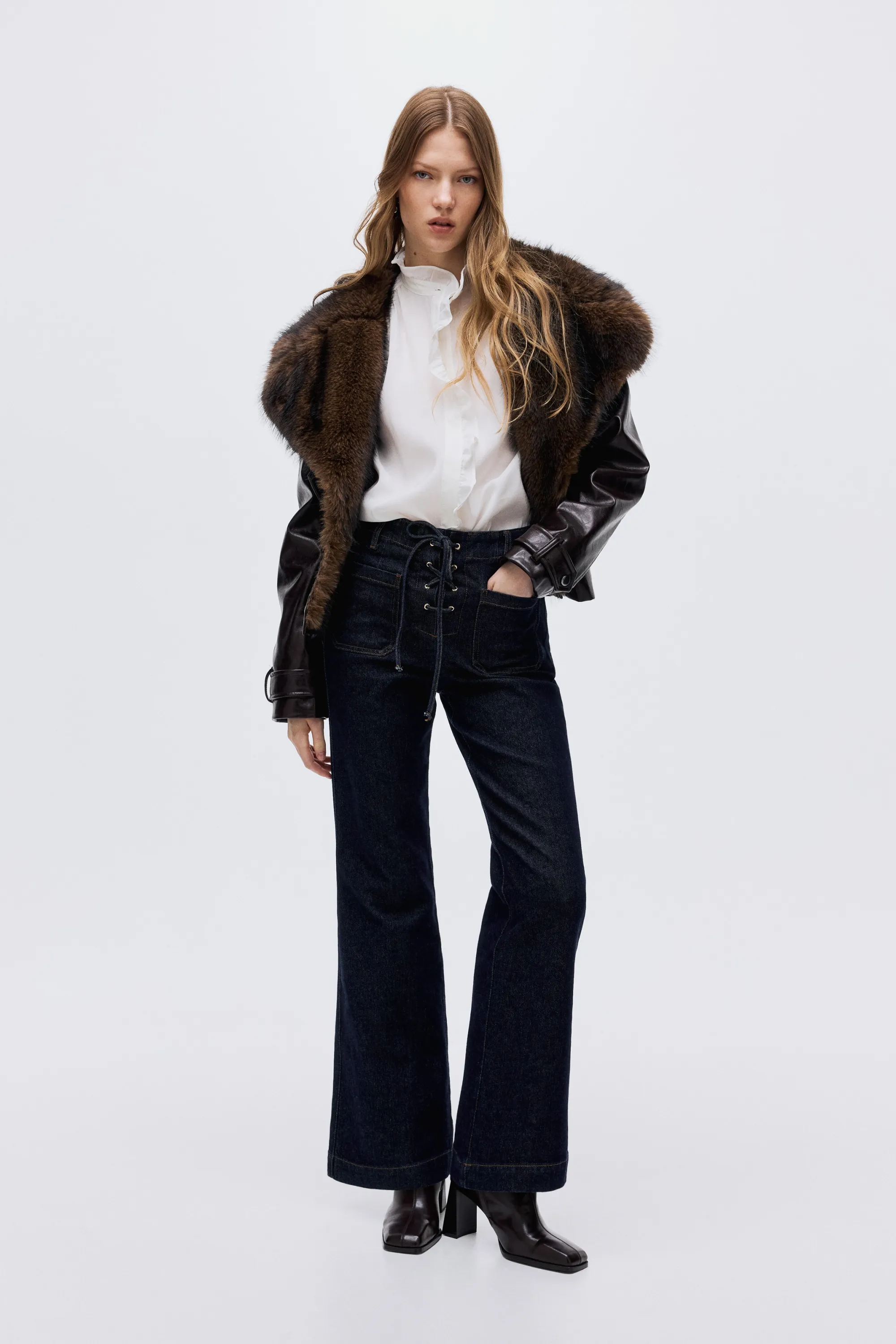 Flared High Jeans - Bleu denim foncé