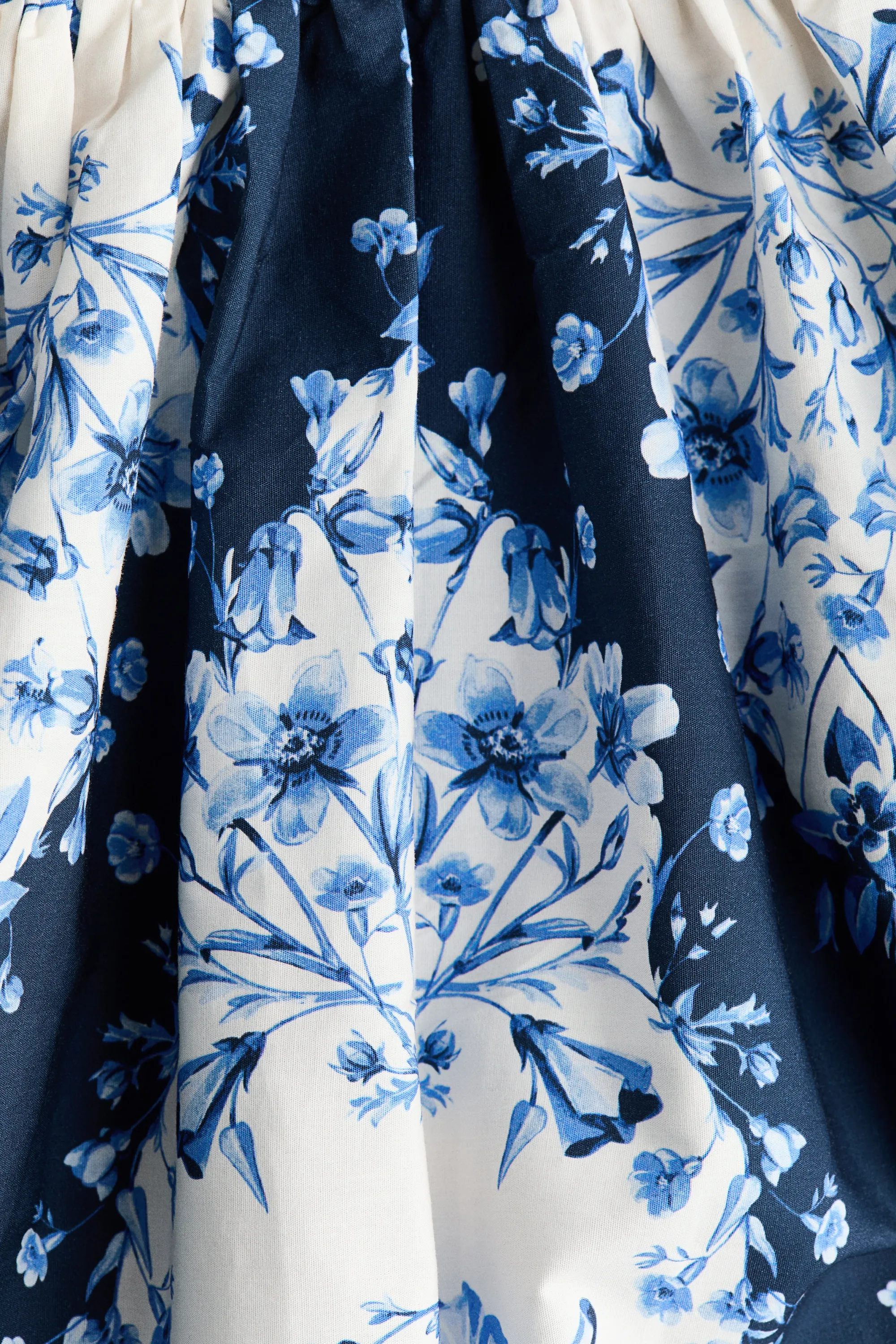 MAMA Robe d'allaitement avec jupe évasée - Bleu marine/fleuri