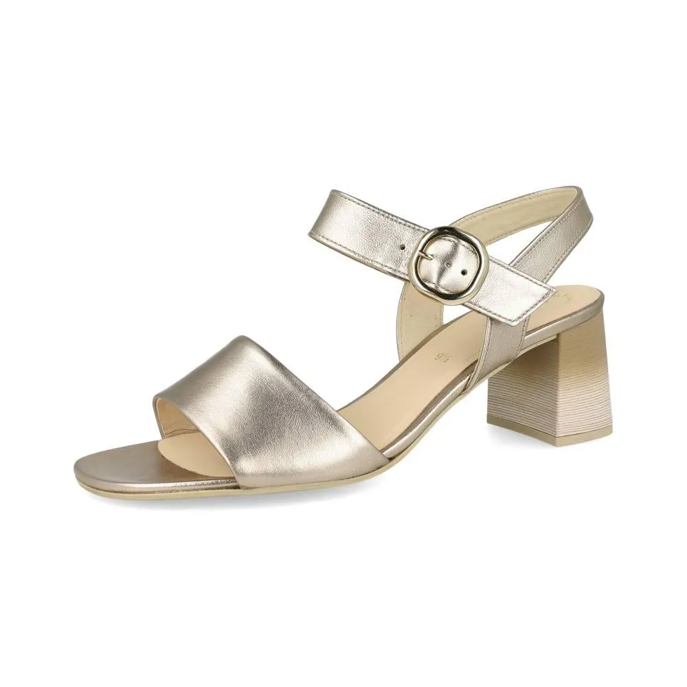 Sandales à Talon Gabor 61.700.62 Dorées - Cuir Velcro Boucle Grande Pointure Femme