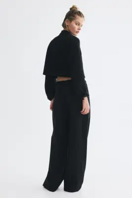 Pantalon chic à jambes larges - Noir — photo 4