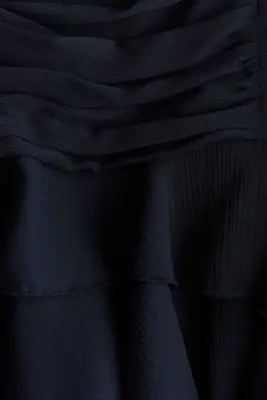 Robe à bretelles fines en mousseline à effet drapé - Bleu marine — photo 3