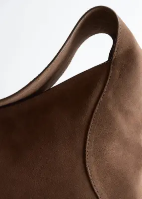 Split-Suede Carryall Bag - Marron foncé — photo 4