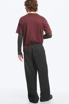 Pantalon de costume plissé baggy ample - Noir — photo 3