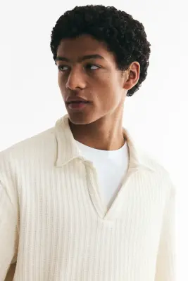 Polo Relaxed Fit - Crème — photo 2