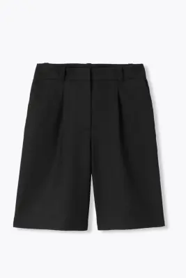 Bermuda uni à pinces Femme