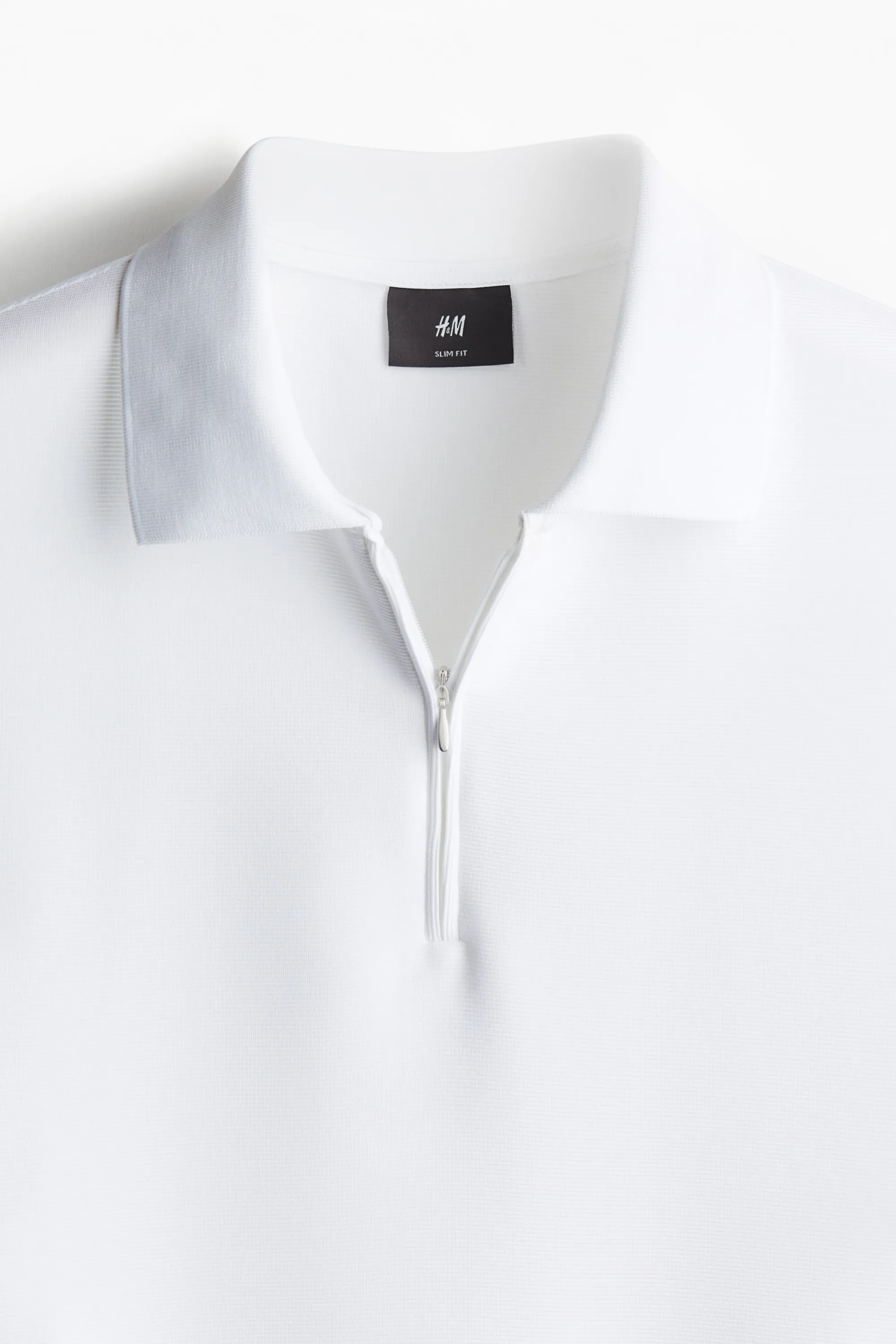Polo Slim Fit avec col zippé - Blanc