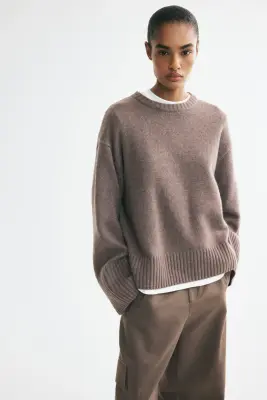 Pull en cachemire mélangé - Taupe foncé — photo 3