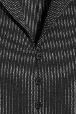 Chemise trapèze à manchettes longues - Noir rayé — photo 2