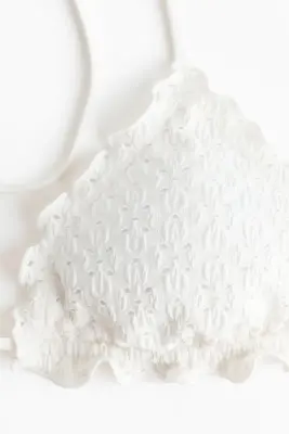 Haut de maillot triangle paddé - Crème — photo 4
