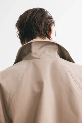 Trench-coat court avec ceinture à nouer - Taupe — photo 2