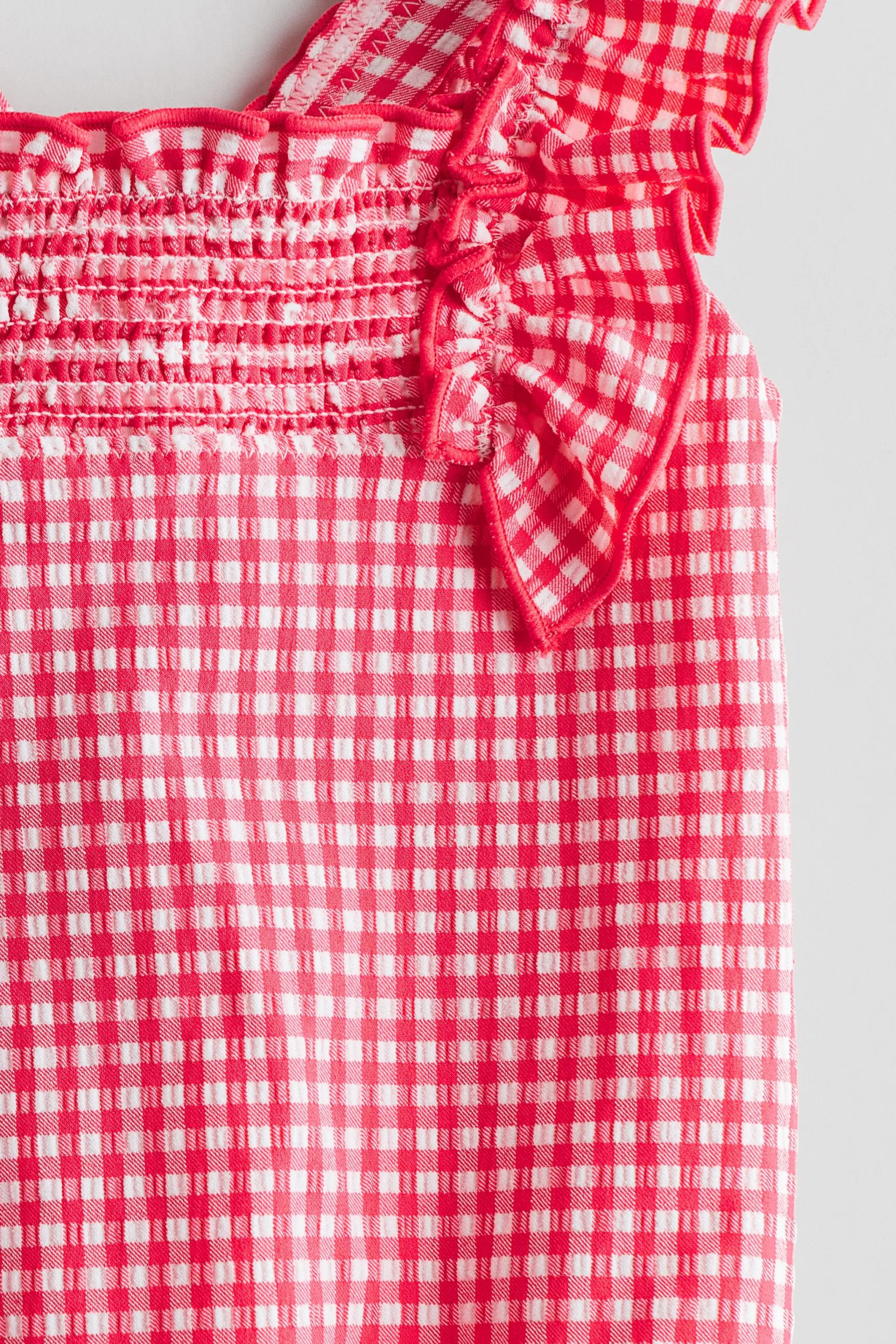 Maillot de bain texturé - Rose framboise/carreaux