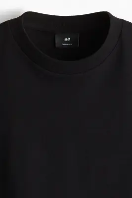 T-shirt à manches longues Oversized Fit en jersey - Noir — photo 4