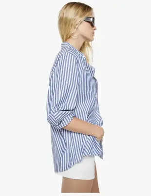 Nouveau ! MOTHER Chemise The Bestie White And Blue Stripe — photo 2