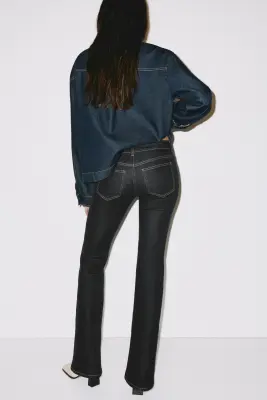Flared Low Jeans - Noir denim — photo 3