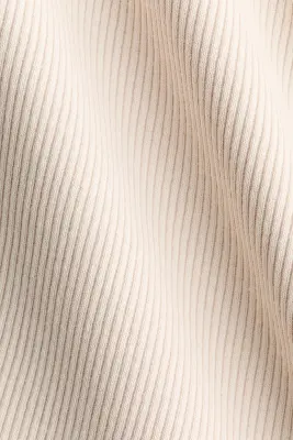 Top en maille côtelée avec encolure bateau - Beige clair — photo 4