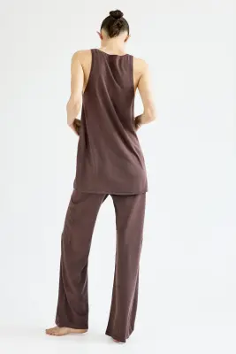Top long en maille fine - Taupe foncé — photo 2