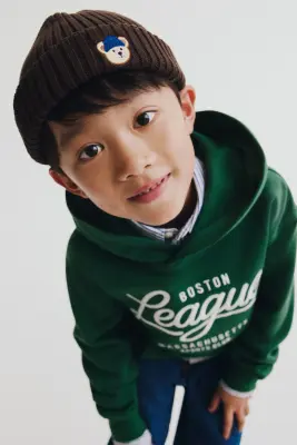 Hoodie loose avec motif - Vert/League — photo 2