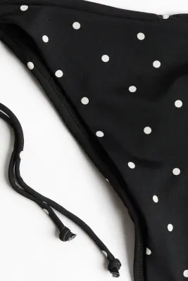 Bas de maillot Brazilian Tanga à nouer - Noir/pois — photo 5