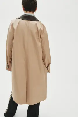 Manteau 3/4 en twill - Beige — photo 3