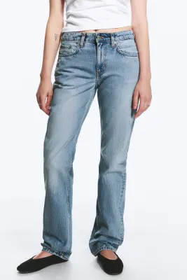 Jean droit standard taille mi-haute Laika - Eighteen Blue - Bleu moyen — photo 2