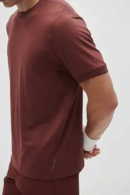 T-shirt de tennis Regular Fit DryMove™ - Rouge brique — photo 3