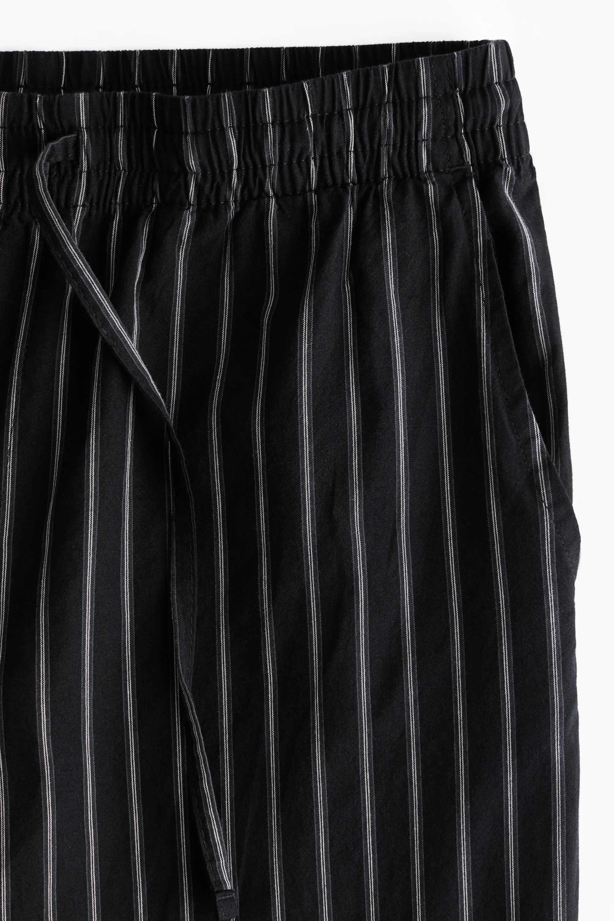 Pantalon Relaxed Fit en popeline - Noir/rayé