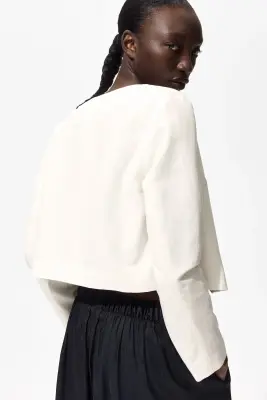 Veste à bords festonnés - Crème — photo 3