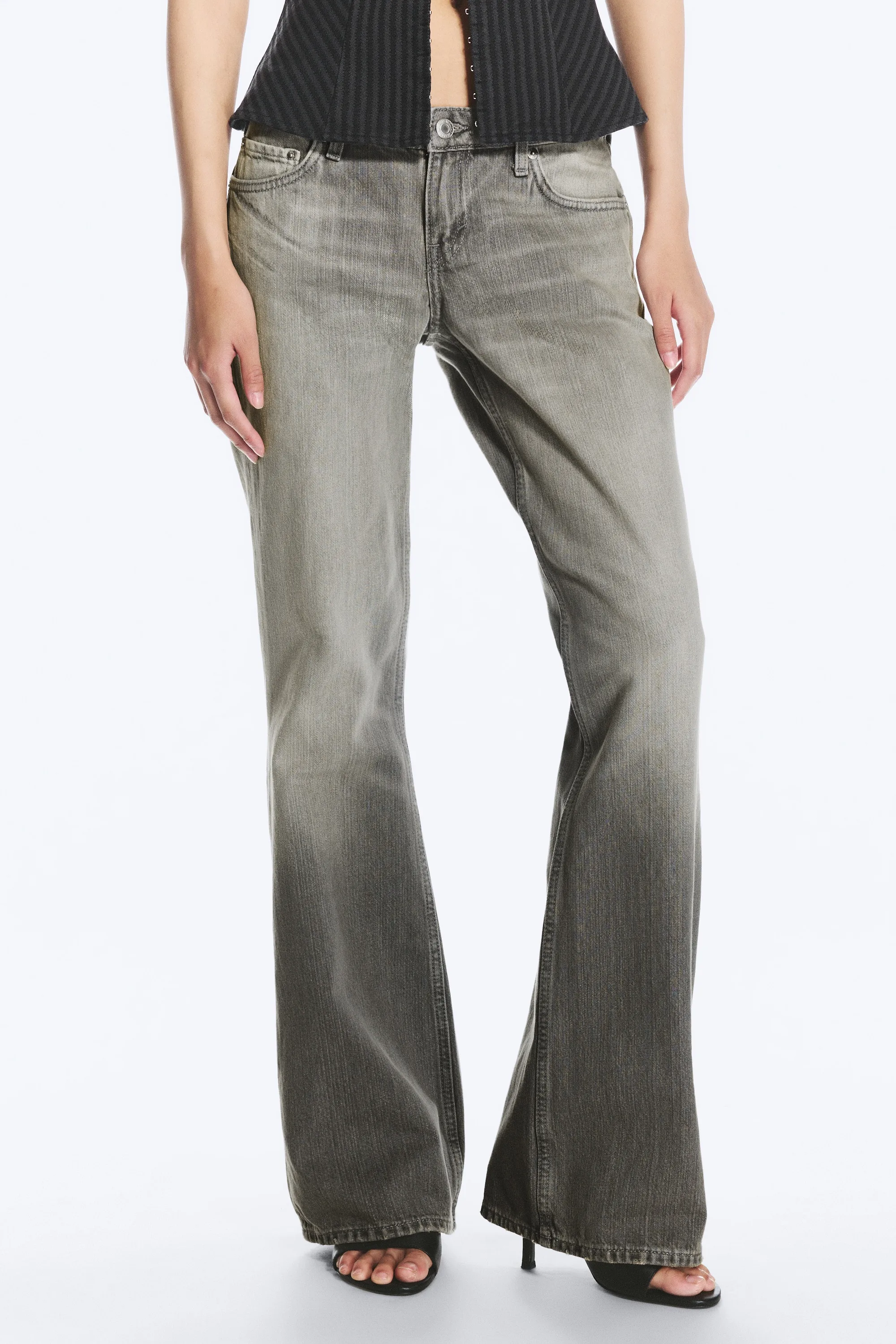 Jean bootcut ajusté taille basse Nova - Complex Grey – Gris moyen