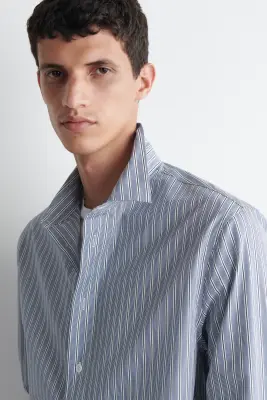 CHEMISE RAYÉE DÉCONTRACTÉE - BLEU / RAYÉ — photo 2