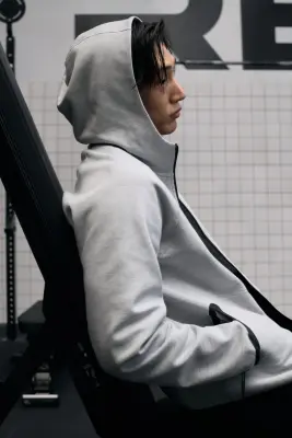 Hoodie de sport zippé DryMove™ - Gris chiné — photo 2