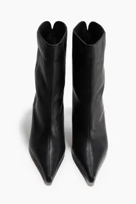 Heeled leather boots - Noir — photo 3