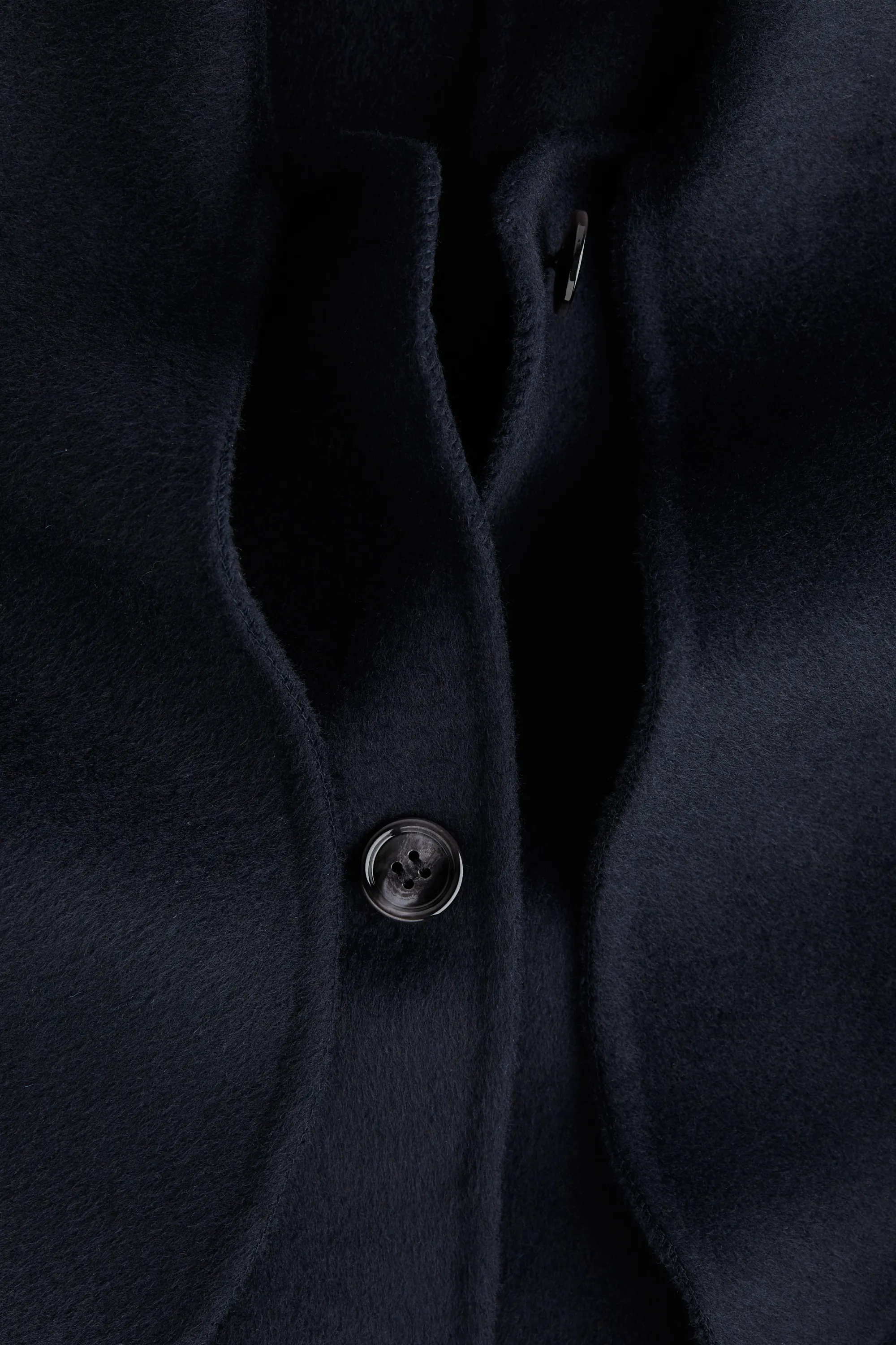 Veste faite main en laine mélangée - Bleu marine