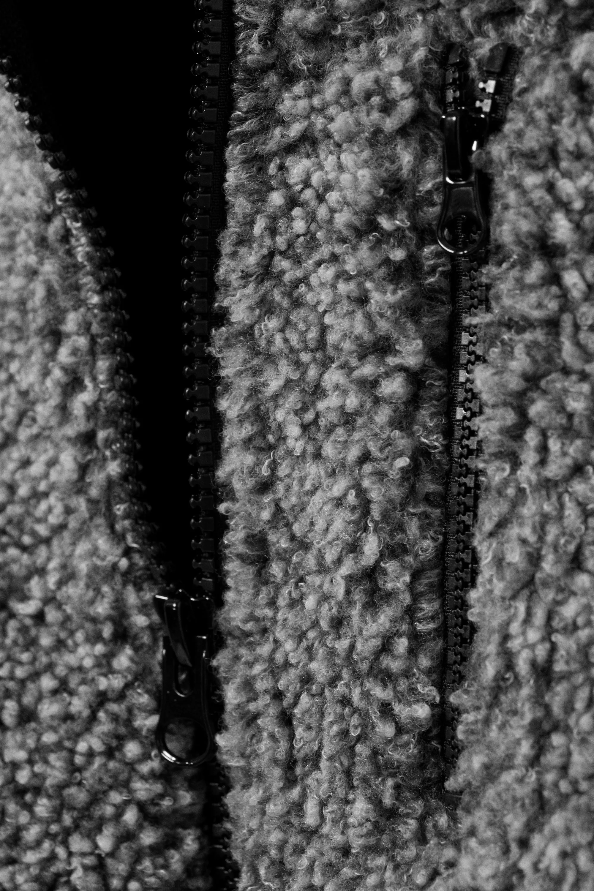 Sweat à capuche zippé oversize en polaire - Gris foncé chiné