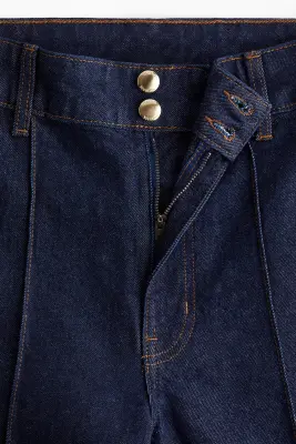 Wide High Ankle Jeans - Bleu denim foncé — photo 2