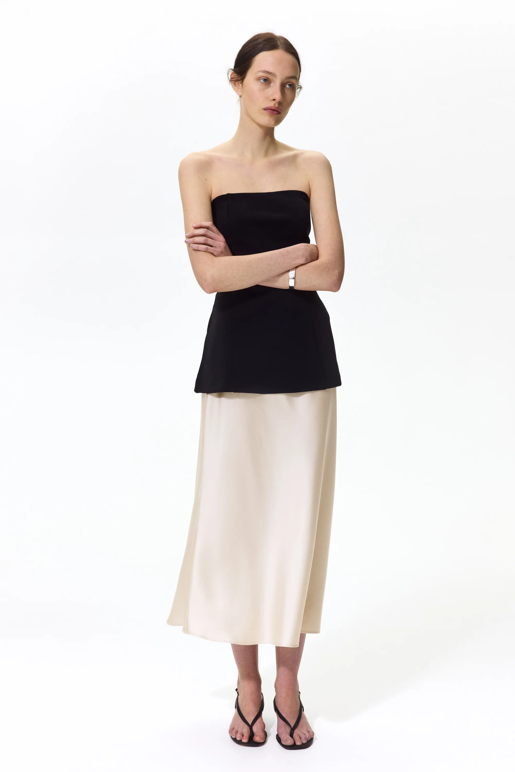 Jupe midi - Beige clair