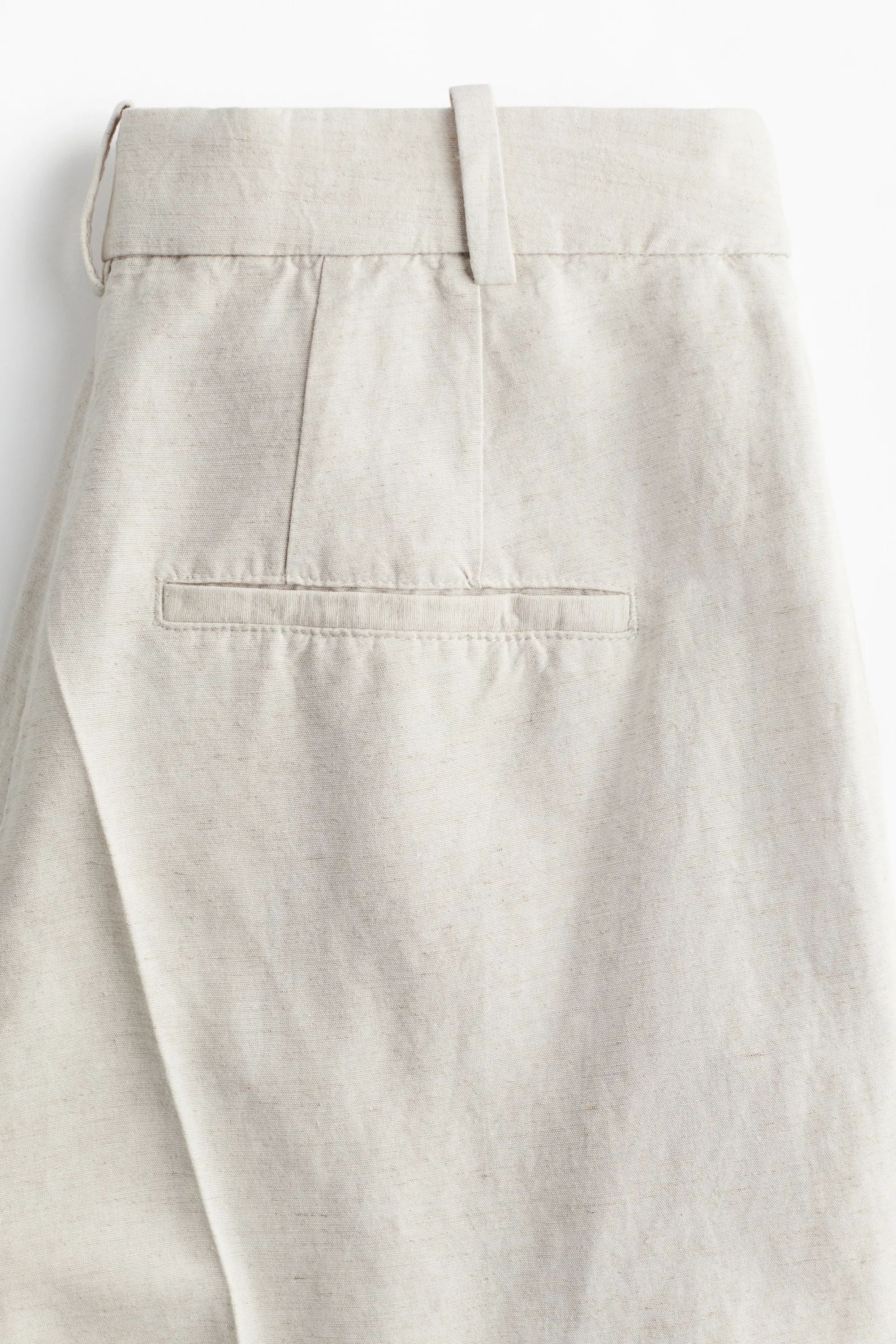 Pantalon large en lin mélangé - Beige clair