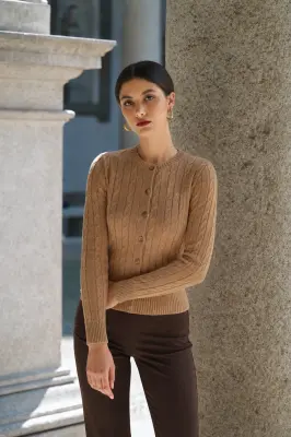 Vincent Wool Cardigan - Beige — photo 3